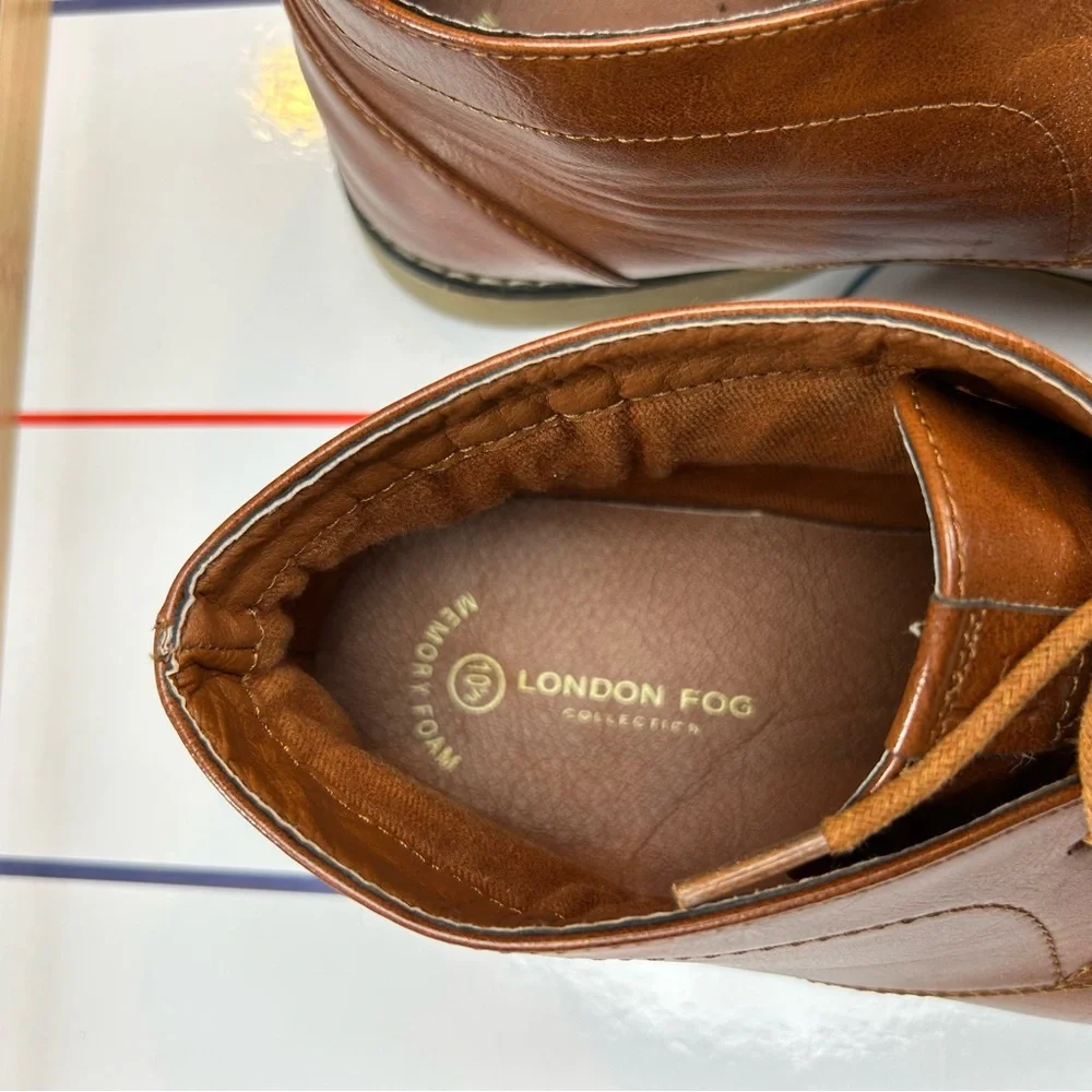 London Fog Blackburn Chukka Men’s Boots Shoes Size 10.5 Memory‎ Foam Color Brown